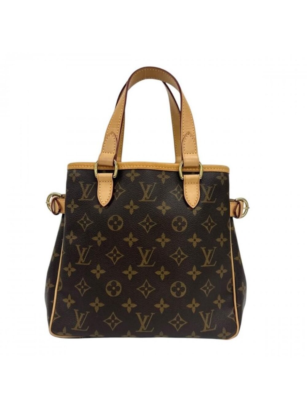 Louis Vuitton Handbag Batignolles Monogram Canvas Vachetta Leather Brown Gold
